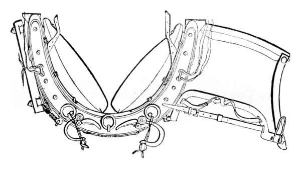 Żelaza na ośle, grawerowanie vintage. — Zdjęcie stockowe