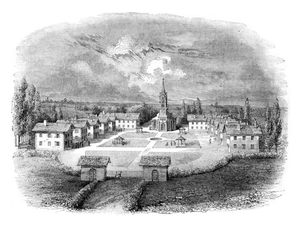 Pohled na Mettray kolonie, založená v roce 1840, má myriametre z — Stock fotografie