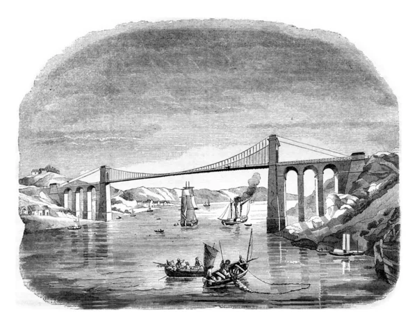 La asma köprü Roche-Bernard, vintage oyma.