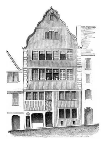 房子或不是贝多芬 老式雕刻插图 Magasin Pittoresque 1842 — 图库照片