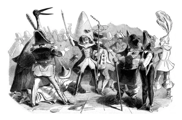 Alman yüz maskeleri, vintage oyma.