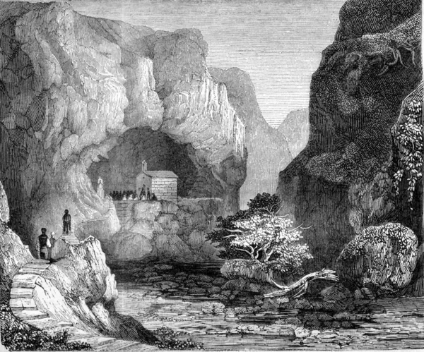 Veduta della Grotta di San Paolo, nella valle di Mousta, Malta — Foto Stock