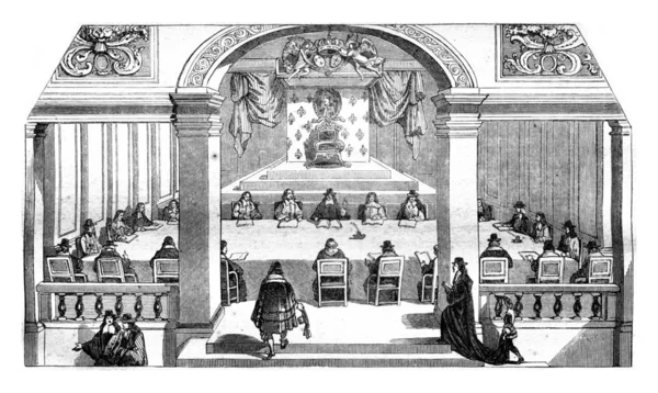 Sitzungssaal der Academie francaise, das Raster, die Achter — Stockfoto