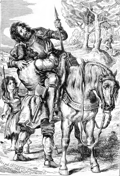 Goetz von Berlichingen, Ato V: Goetz ferido e resgatado por giros — Fotografia de Stock