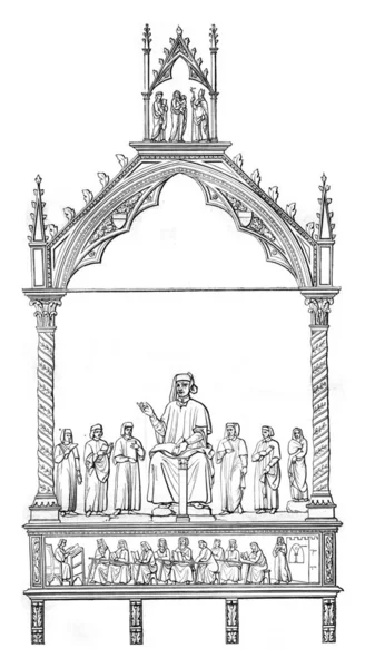 Tumba de Cino da Pistoia, por André de Pisa, en la catedral de la iglesia — Foto de Stock