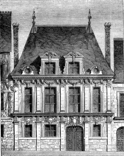 Reino de Luis XIII, Casa antigua en Rouen, calle Saint Patrice, v — Foto de Stock