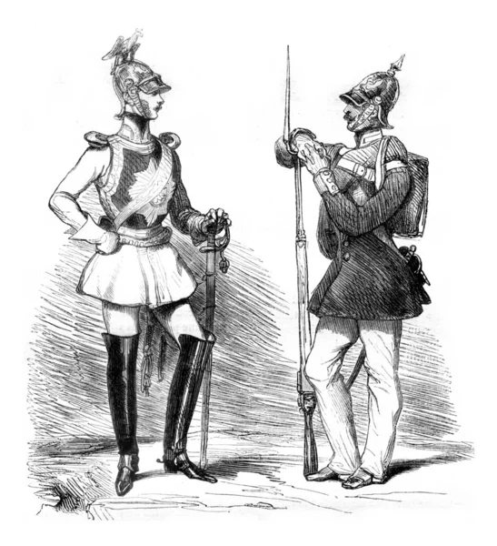 Prusya ordusu, süvari ve piyade, vintag için yeni kostümler