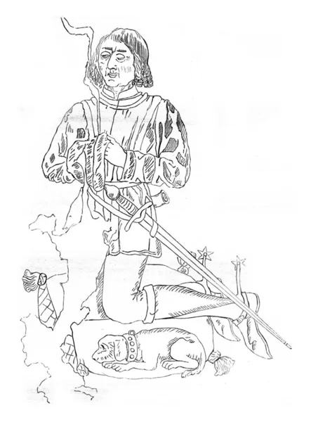 Facsimile van een tekening vertegenwoordigen Louis Xi, ontworpen door volgorde — Stockfoto