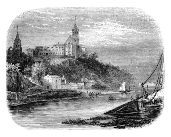 View of the Old Saint Florent, vintage engraving. — Stock Photo, Image