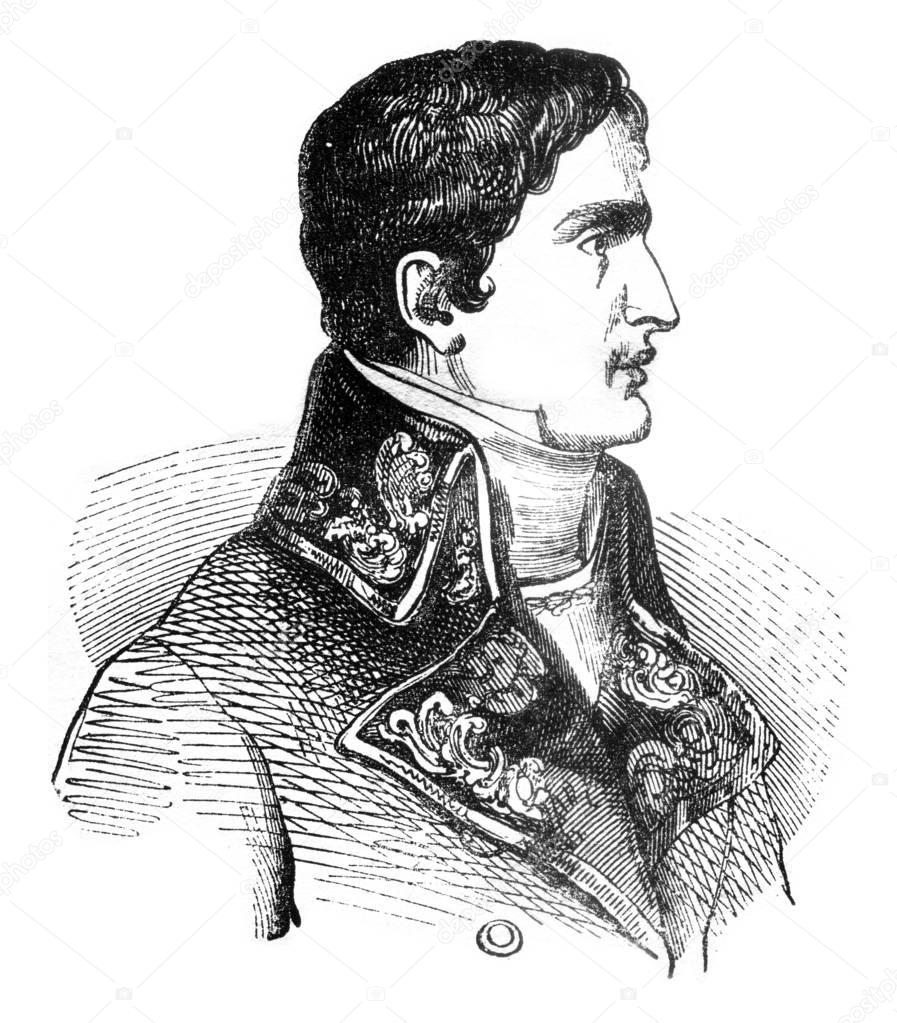 Lucien Bonaparte, vintage engraving.