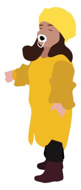 Sarılı bebek, illüstrasyon, beyaz arkaplanda vektör.