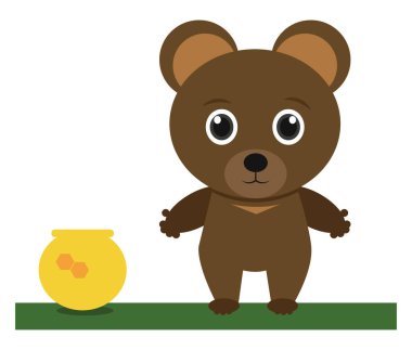 Küçük ayı, illüstrasyon, beyaz arkaplanda vektör.