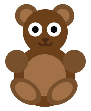 Ayı oyuncağı, illüstrasyon, beyaz arkaplan vektörü.