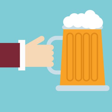 Büyük bira, illüstrasyon, beyaz arkaplan vektörü.