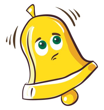 Üzücü çan, illüstrasyon, beyaz arkaplan vektörü.