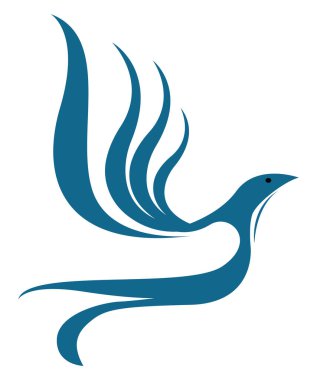 Mavi kuş, illüstrasyon, beyaz arkaplanda vektör.