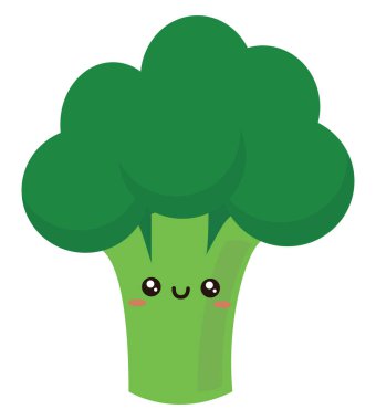 Şirin brokoli, illüstrasyon, beyaz arkaplanda vektör.