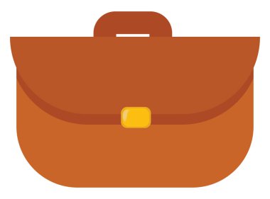 Kahverengi çanta, illüstrasyon, beyaz arkaplan vektörü.