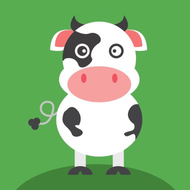 Küçük inek, illüstrasyon, beyaz arkaplan vektörü.