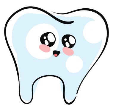 Şirin diş, illüstrasyon, beyaz arkaplanda vektör..