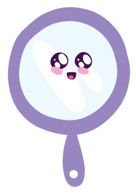 Mor ayna, illüstrasyon, beyaz arkaplanda vektör.