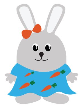 Sevimli tavşan, illüstrasyon, beyaz arka plan vektör.