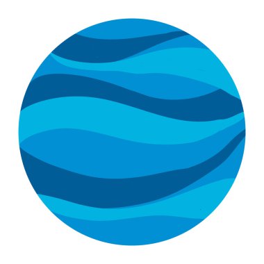 Neptun gezegeni, illüstrasyon, beyaz arkaplan üzerindeki vektör.