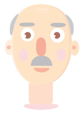 Yaşlı adam, illüstrasyon, beyaz arkaplan vektörü.