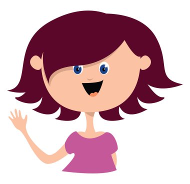 Mavi gözlü kız, illüstrasyon, beyaz arka plan üzerinde vektör.