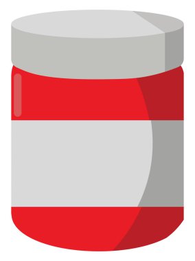 Kırmızı kavanoz, illüstrasyon, beyaz arkaplan vektörü.