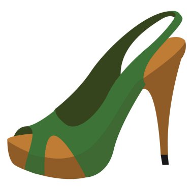 Yeşil ayakkabı, illüstrasyon, beyaz arkaplanda vektör.