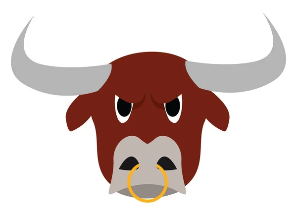 Angry bull, illustration, vector on white background. — Stock Vector