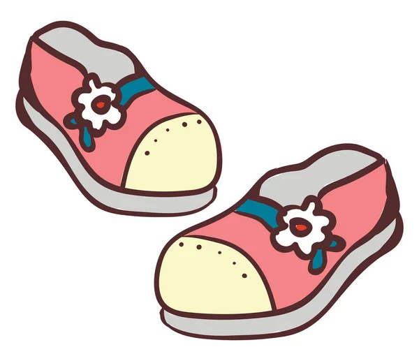 Bebé lindo zapatos, ilustración, vector sobre fondo blanco . — Vector de stock