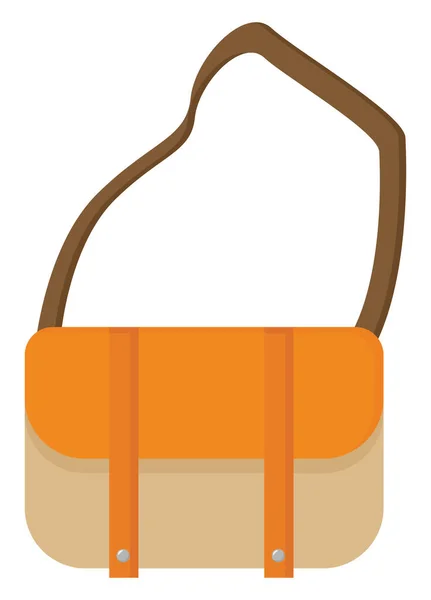Sac orange, illustration, vecteur sur fond blanc . — Image vectorielle
