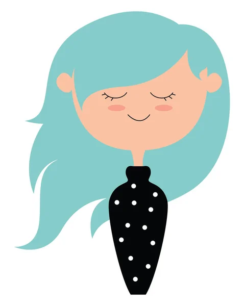 Cheveux bleus, illustration, vecteur sur fond blanc . — Image vectorielle