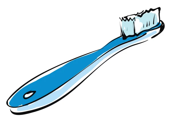 Cepillo de dientes azul, ilustración, vector sobre fondo blanco. — Vector de stock