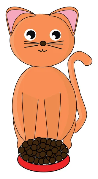 Orange cat, illustration, vector on white background. — Stock Vector