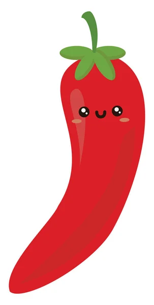 Rode chili, illustratie, vector op witte achtergrond. — Stockvector
