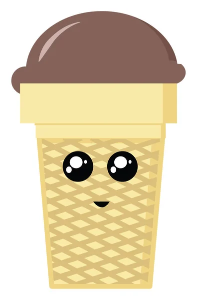 초콜릿 아이스크림, 삽화, 흰색 배경 위의 벡터. — 스톡 벡터
