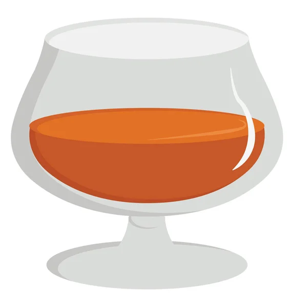 Congac in glas, illustratie, vector op witte achtergrond. — Stockvector