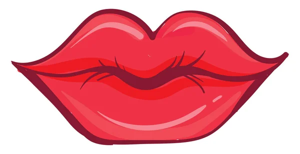 Rote Lippen, Illustration, Vektor auf weißem Hintergrund. — Stockvektor
