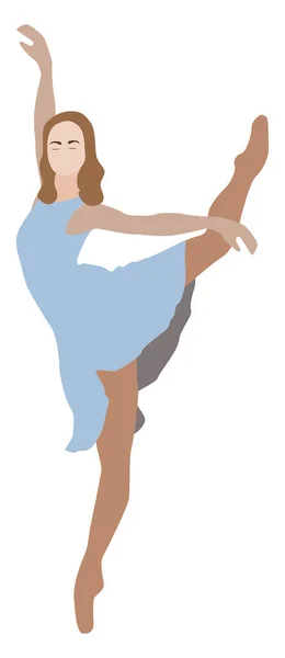 Kobieta tancerka, ilustracja, wektor na białym tle. — Wektor stockowy