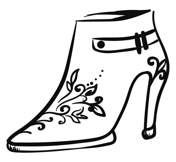 Dekoratif kadın ayakkabısı, illüstrasyon, beyaz arkaplanda vektör. — Stok Vektör