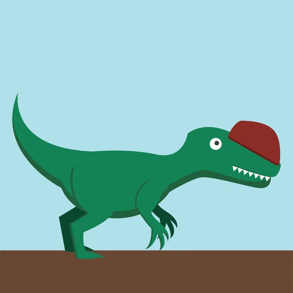 Dinosaure vert, illustration, vecteur sur fond blanc. — Image vectorielle