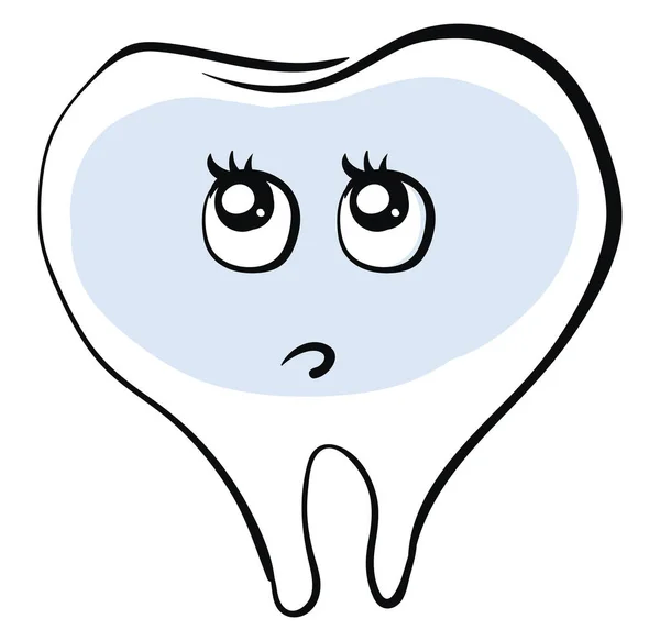 지방 이 많은 치아, 비유, 흰 배경 위의 벡터. — 스톡 벡터