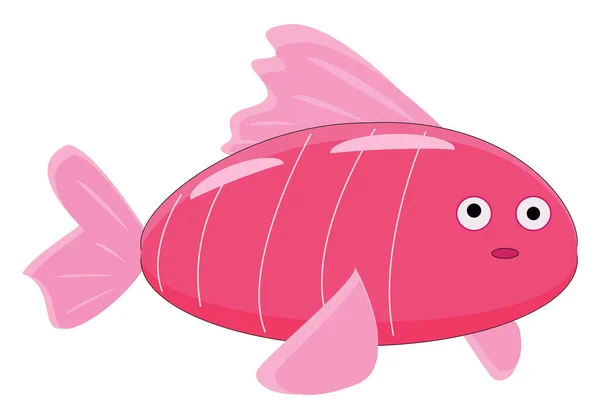 Pesce rosa, illustrazione, vettore su sfondo bianco . — Vettoriale Stock