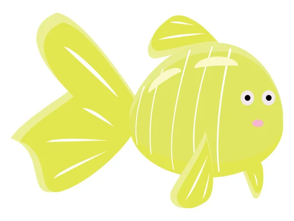 Pesce giallo, illustrazione, vettore su sfondo bianco. — Vettoriale Stock