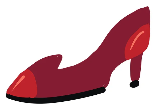 Röd kvinna sko, illustration, vektor på vit bakgrund. — Stock vektor