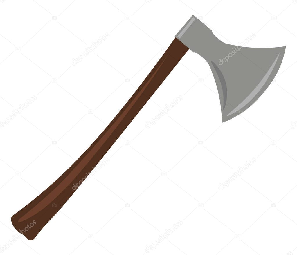 Big axe, illustration, vector on white background.