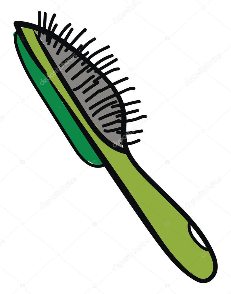 Big hairbrush, illustration, vector on white background.